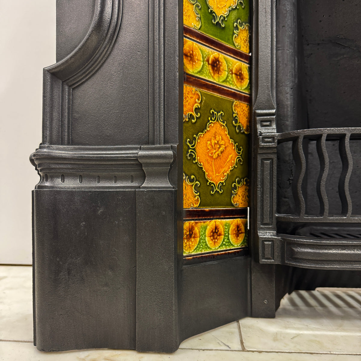Antique Victorian Tiled Cast Iron Combination Fireplace | The Architectural Forum
