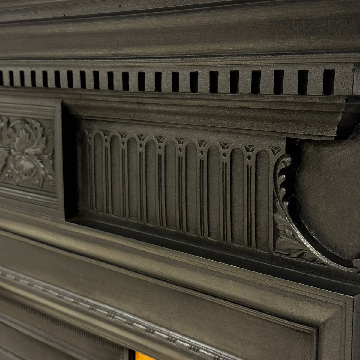 Antique Victorian Tiled Cast Iron Combination Fireplace