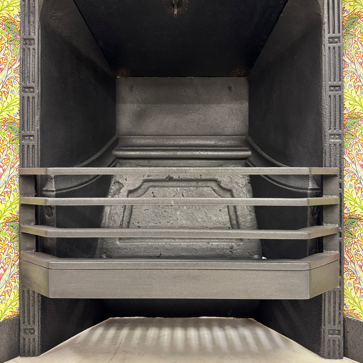 Antique Victorian Cast Iron Floral Tiled Fireplace Insert | The Architectural Forum