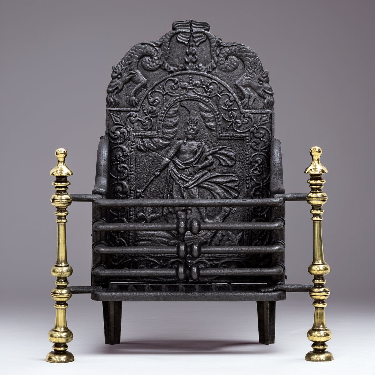 Antique Georgian Fire Basket with Brass Finials | The Architectural Forum
