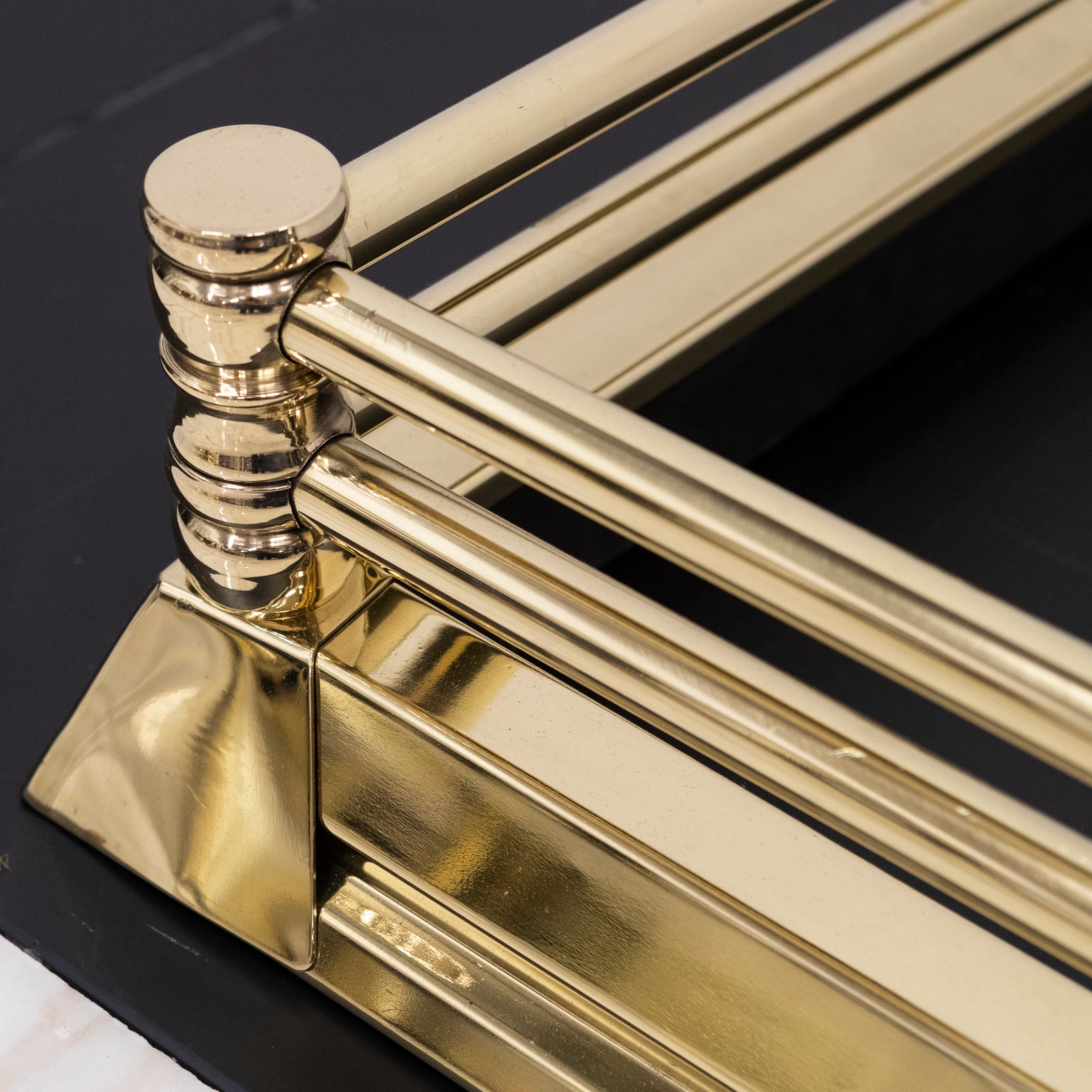 Reclaimed Brass Fireplace Fender Adjustable | The Architectural Forum