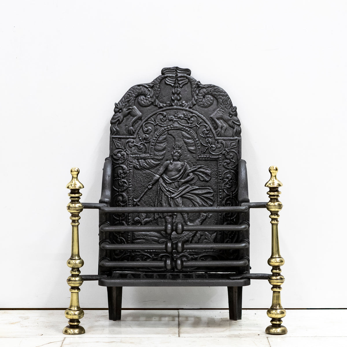 Antique Georgian Fire Basket with Brass Finials | The Architectural Forum