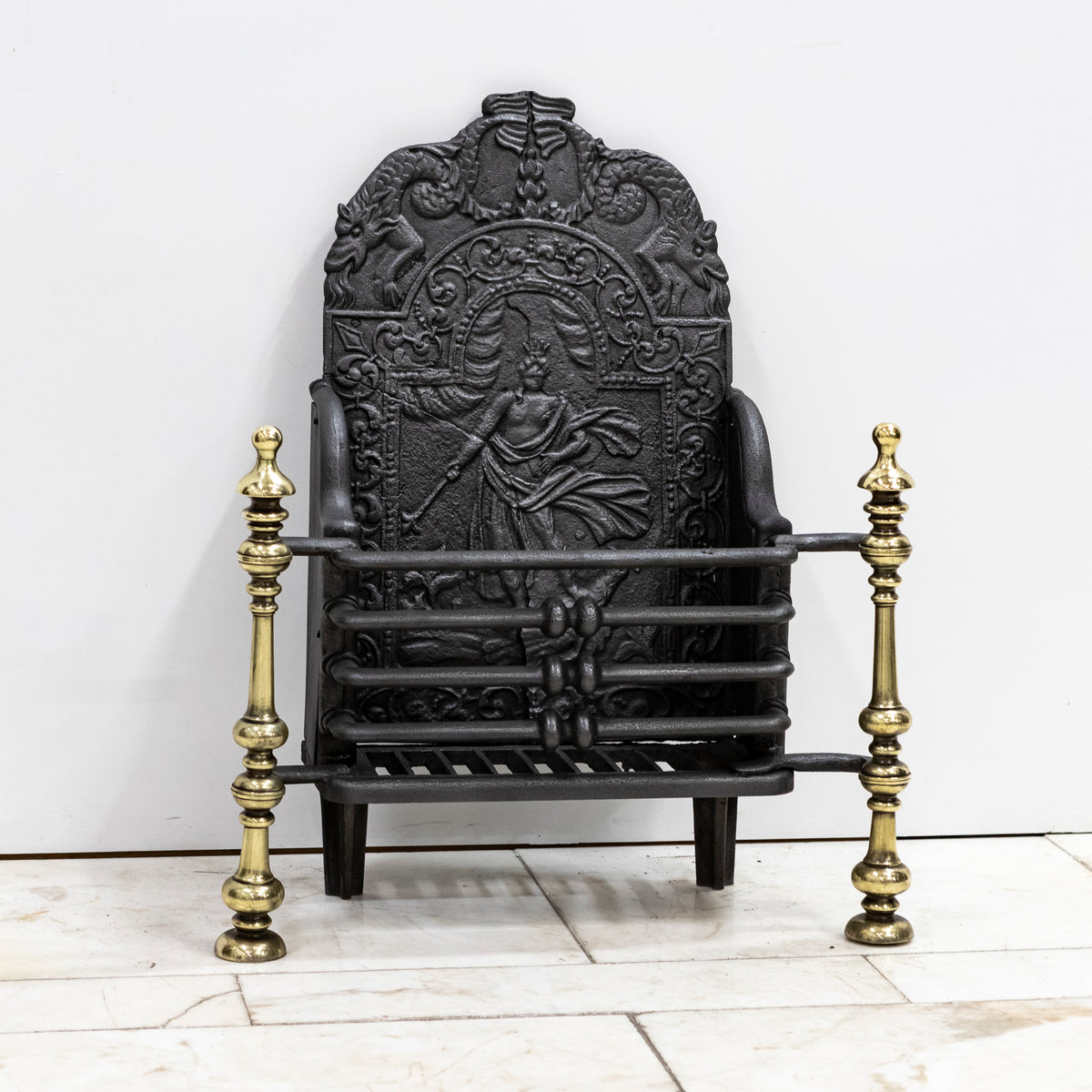 Antique Georgian Fire Basket with Brass Finials | The Architectural Forum