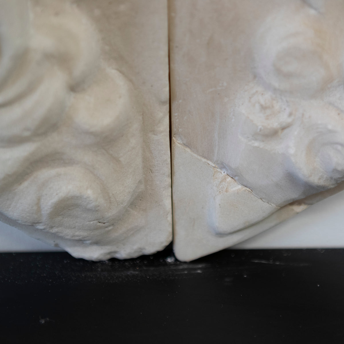 Large Pair of Alabaster Carved Angel Decorative Wall Plaques | The Architectural Forum