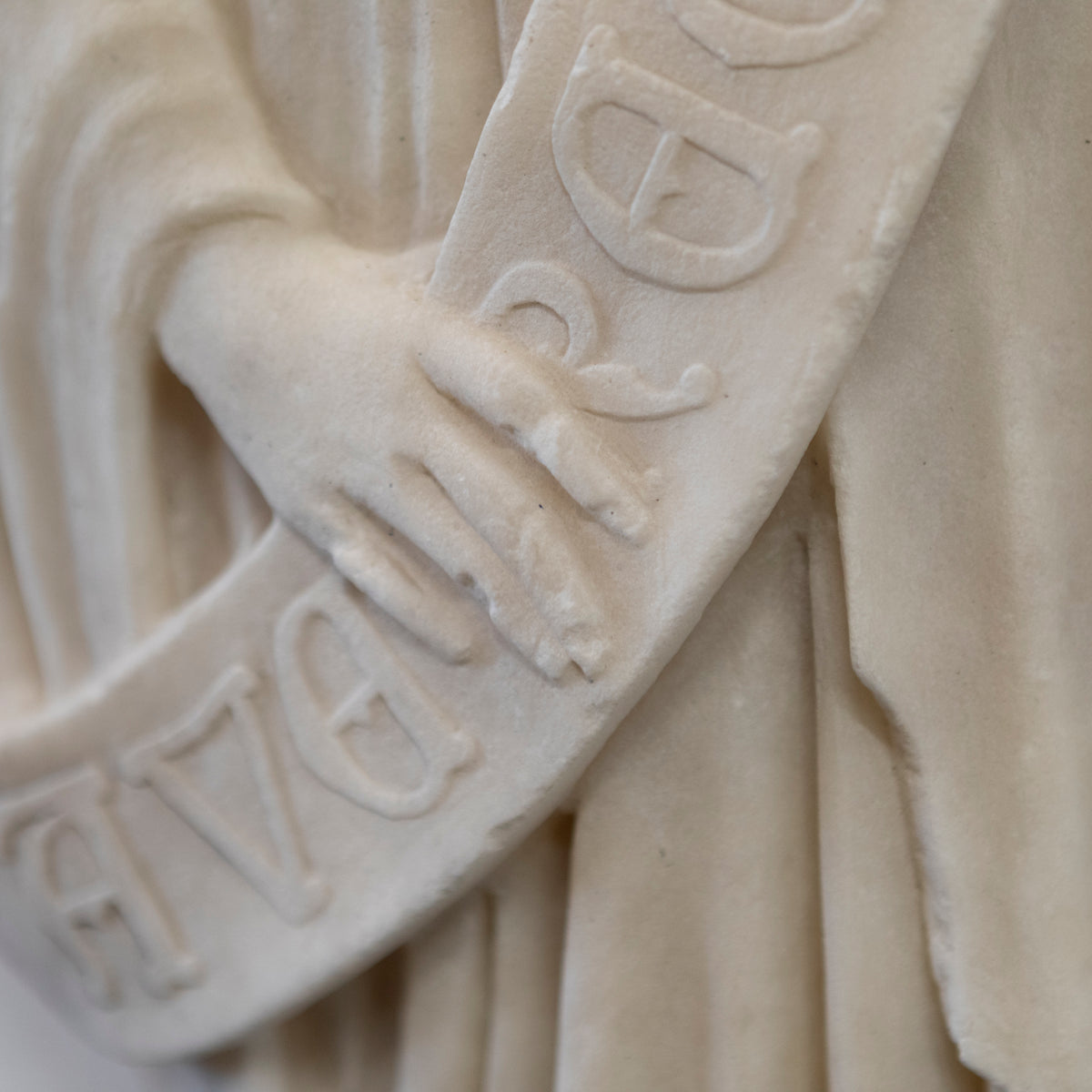 Large Pair of Alabaster Carved Angel Decorative Wall Plaques | The Architectural Forum