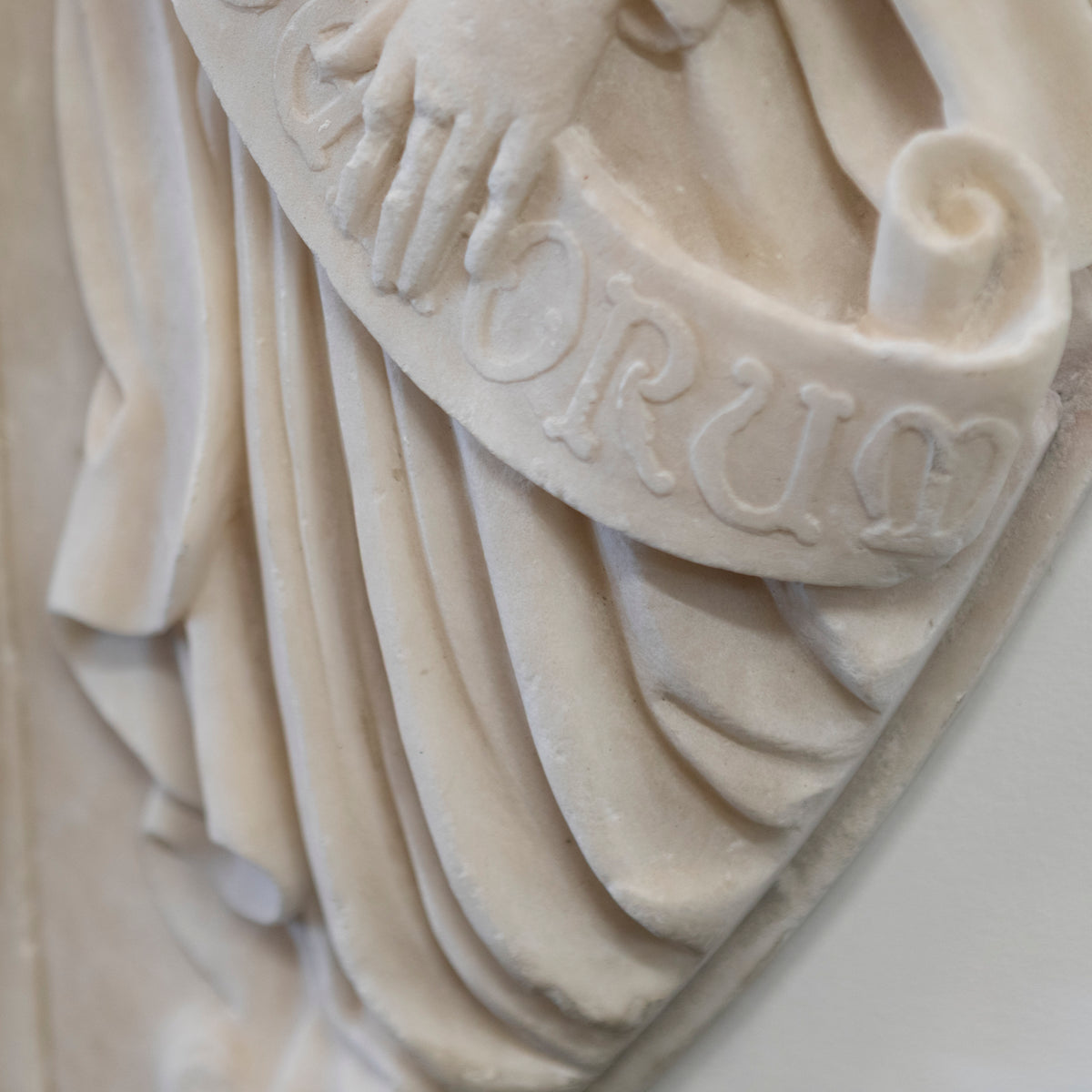 Large Pair of Alabaster Carved Angel Decorative Wall Plaques | The Architectural Forum