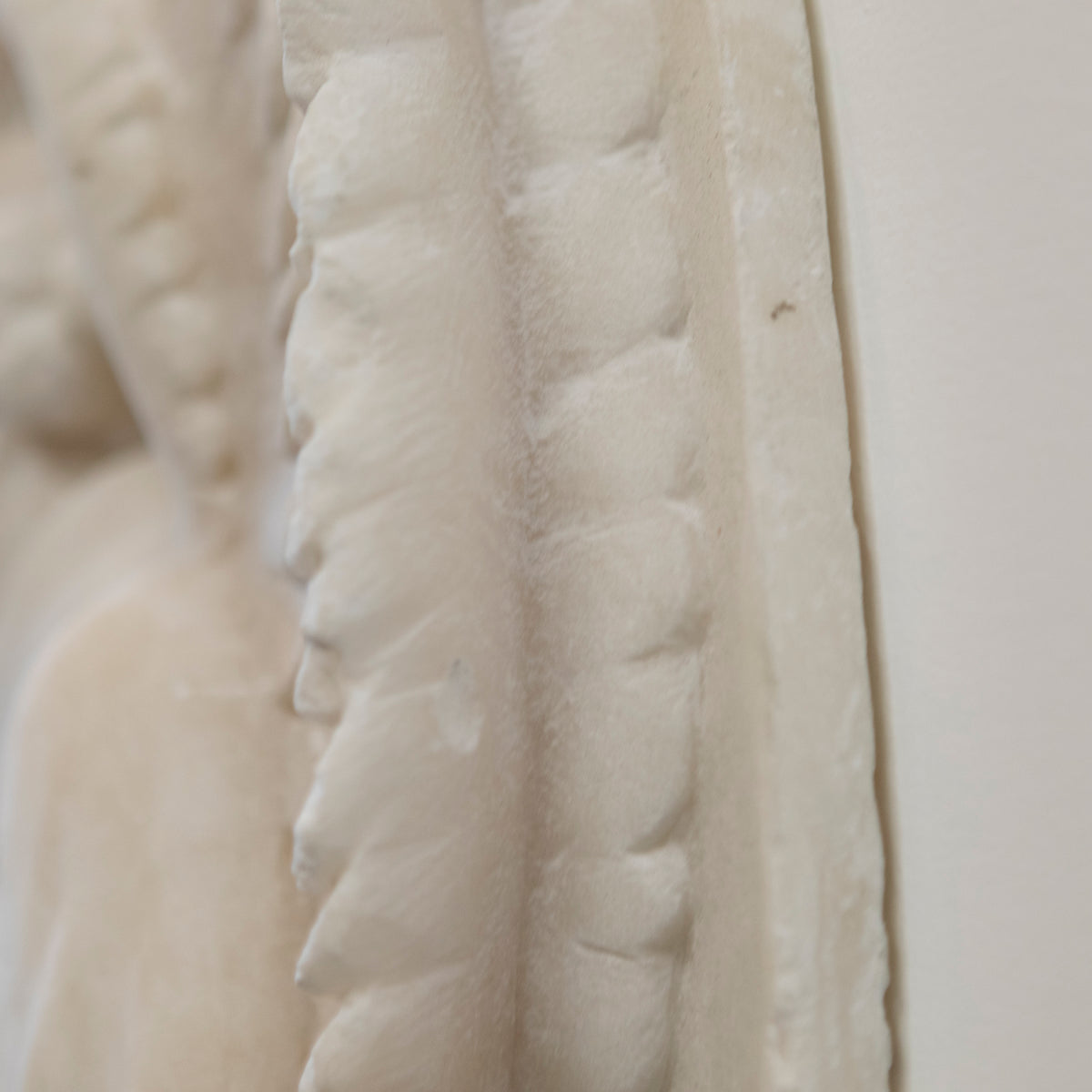 Large Pair of Alabaster Carved Angel Decorative Wall Plaques | The Architectural Forum