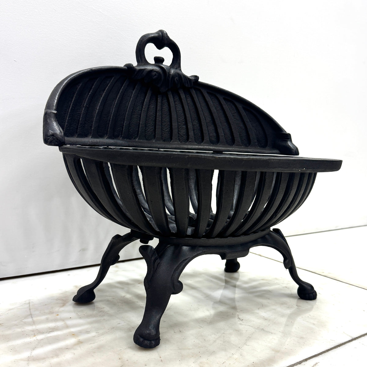 Reclaimed Oval Cast Iron Fire Basket | The Architectural Forum