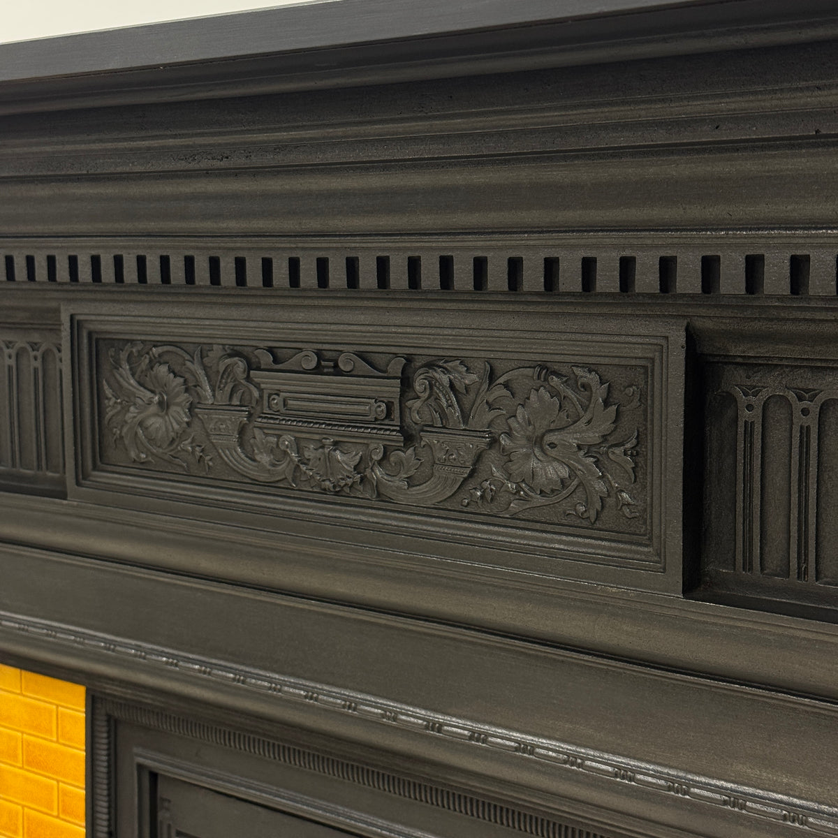 Antique Victorian Tiled Cast Iron Combination Fireplace