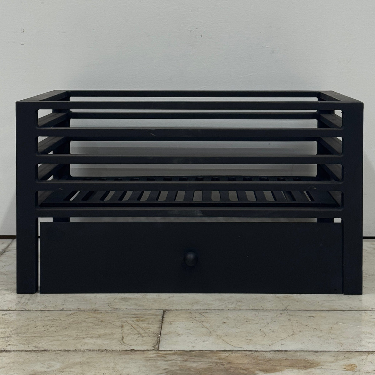 Reclaimed Cast Iron Fire Basket With Ash Pan Cover