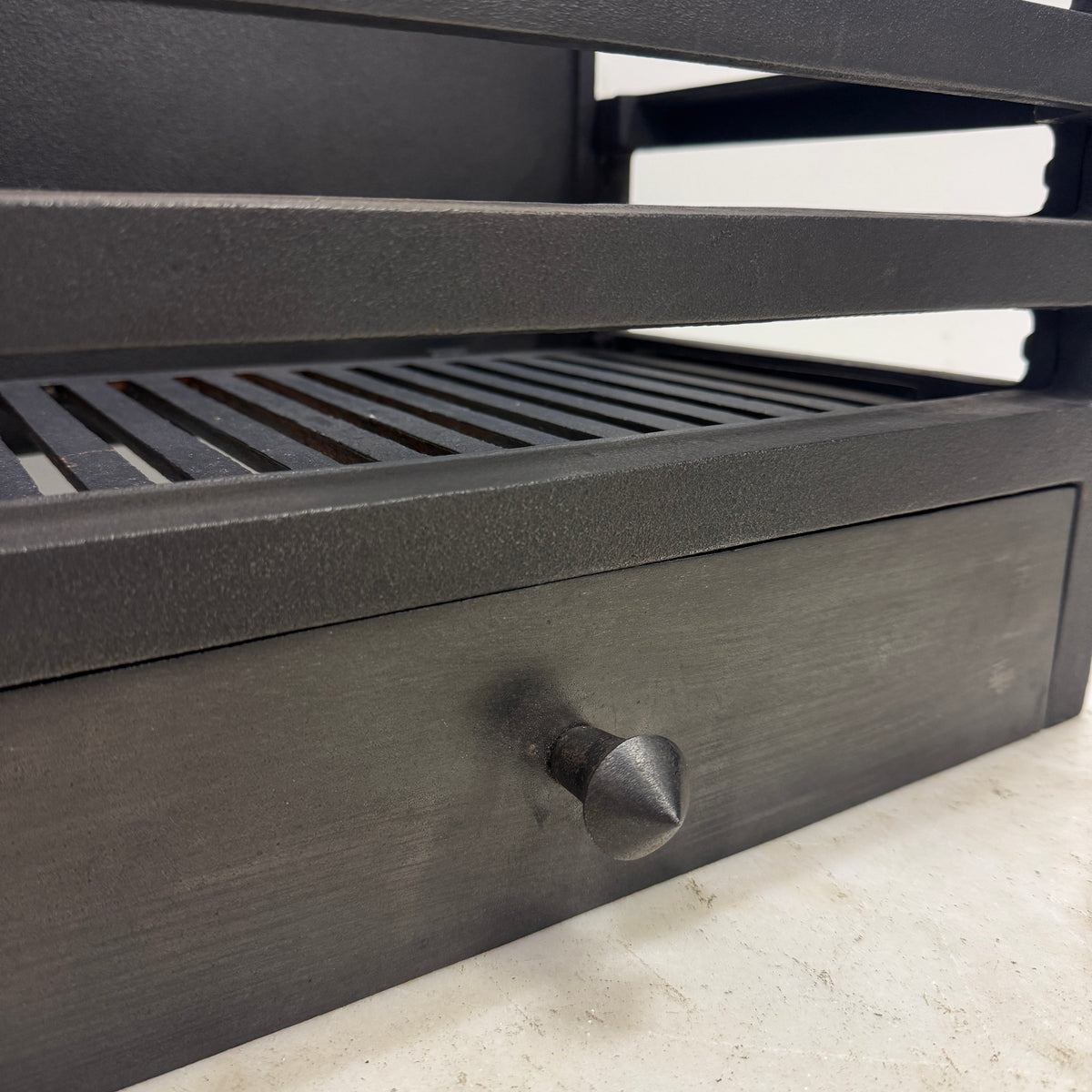 Reclaimed Cast Iron Fire Basket with Backplate