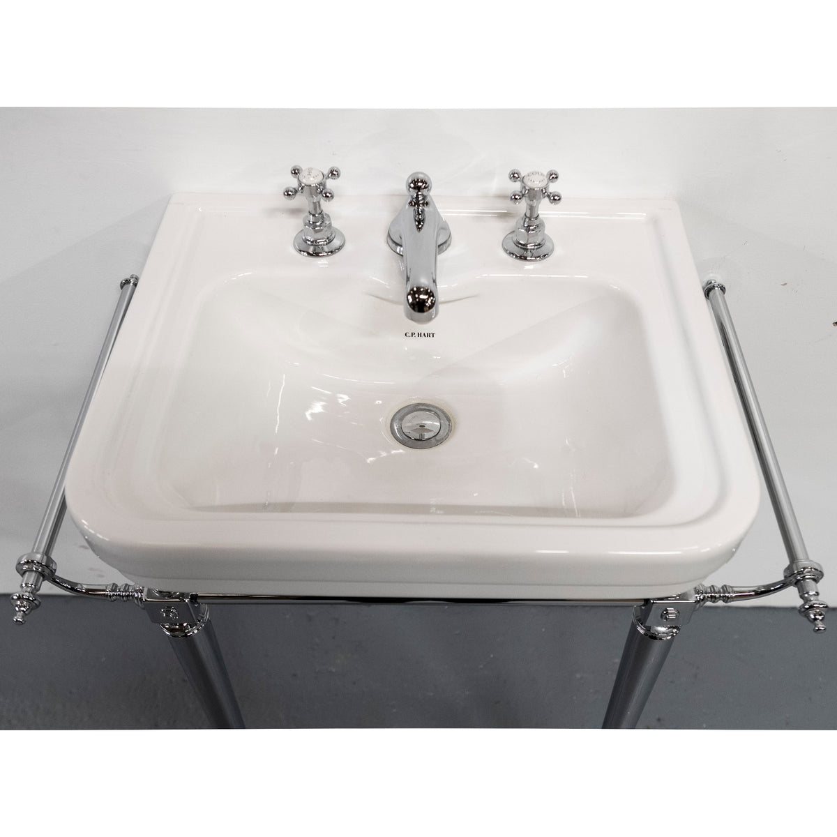 Large C.P Hart Basin on Chrome Legs