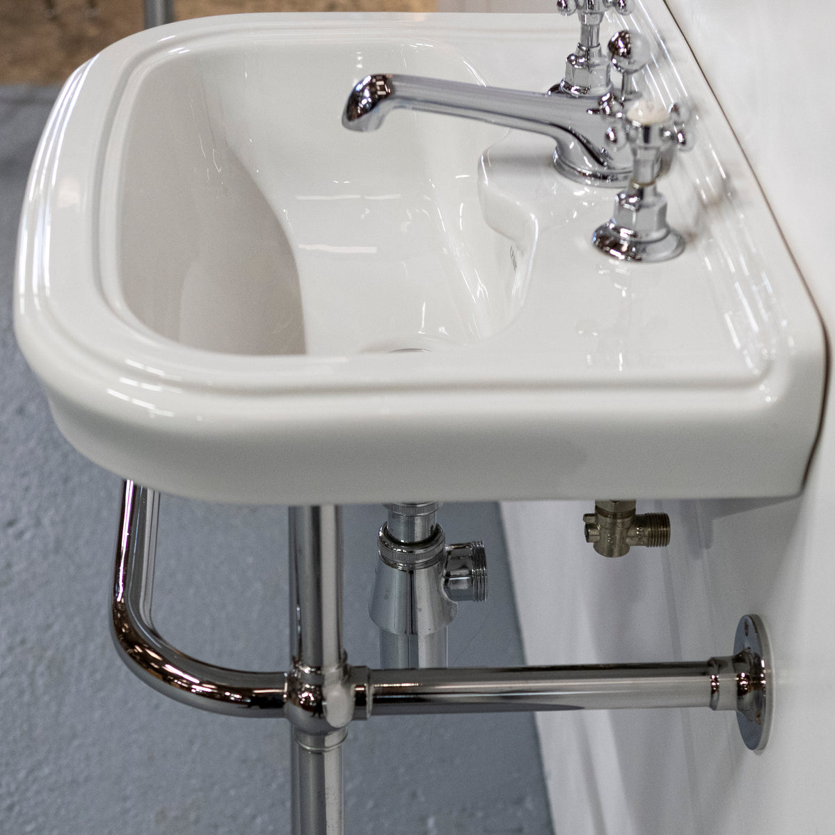 Reclaimed C.P Hart Sink on Chrome Legs