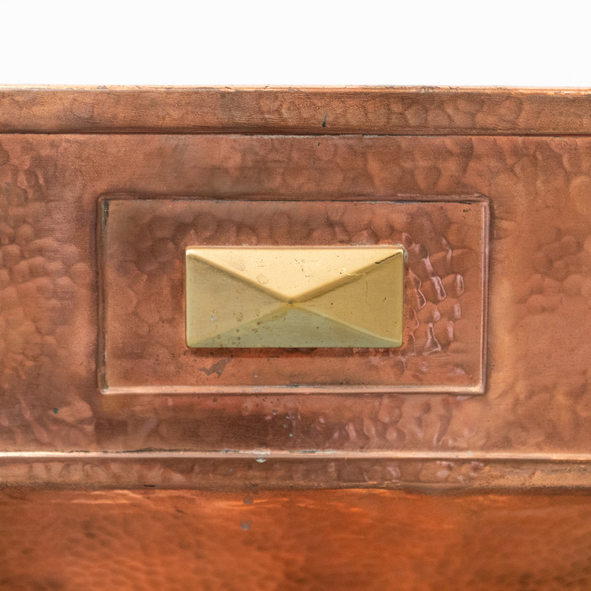 Antique Arts and Crafts Copper and Brass Fireplace Insert | Slips