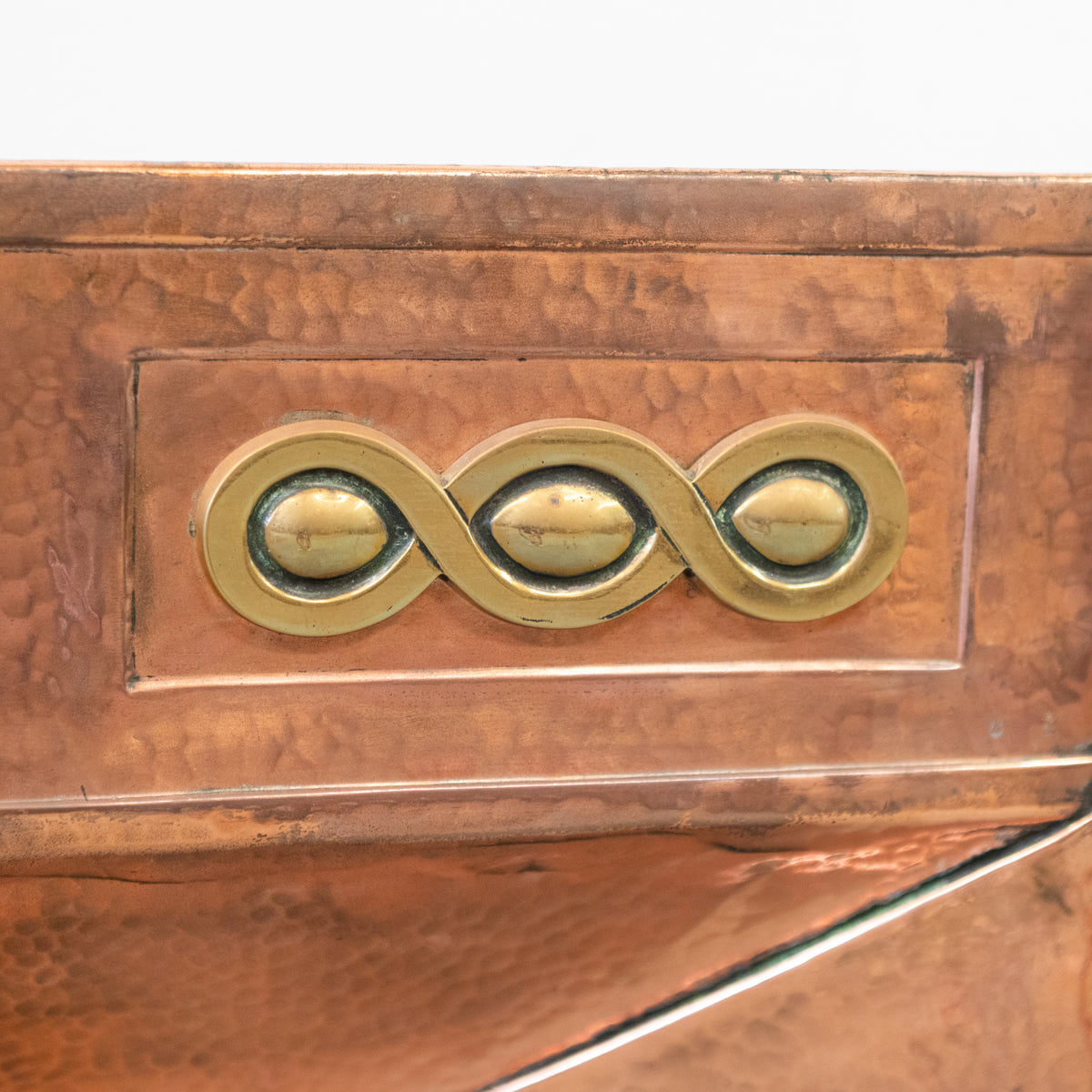 Antique Arts and Crafts Copper and Brass Fireplace Insert | Slips