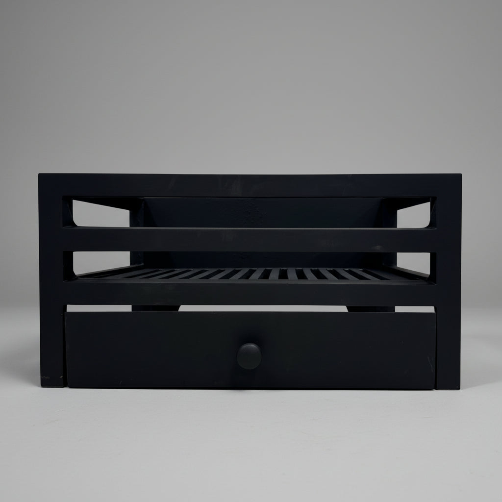 Reclaimed Cast Iron Fire Basket With Ash Pan Cover