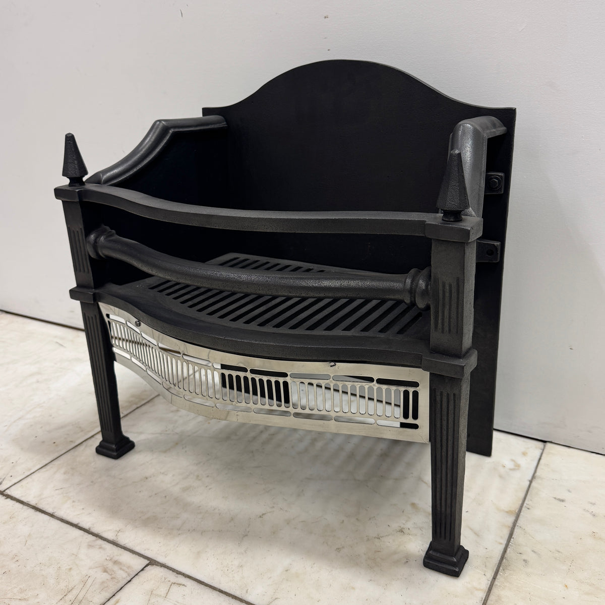 Reclaimed Cast Iron Fire Basket With Finials | The Architectural Forum