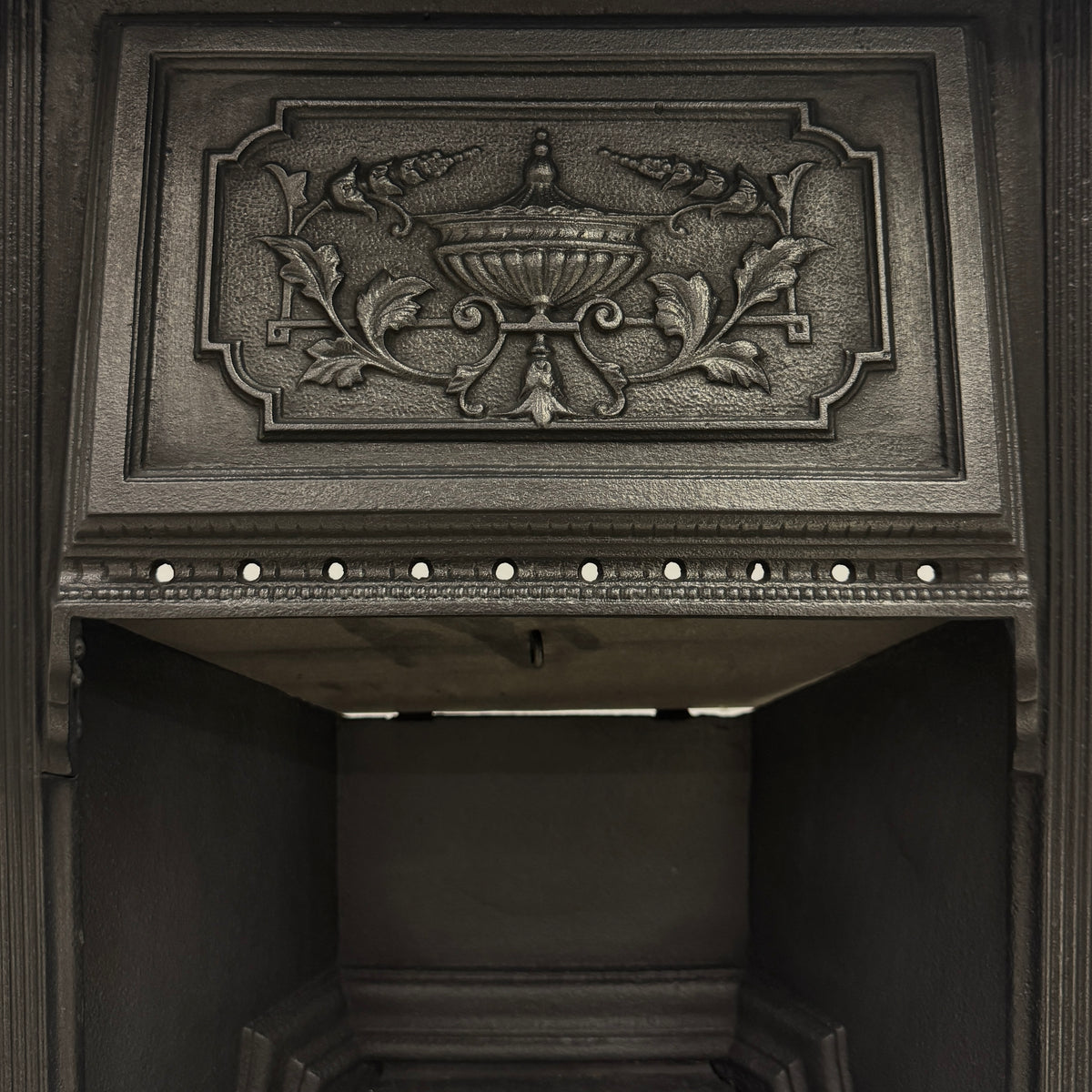 Antique Victorian Cast Iron Floral Tiled Fireplace Insert | The Architectural Forum