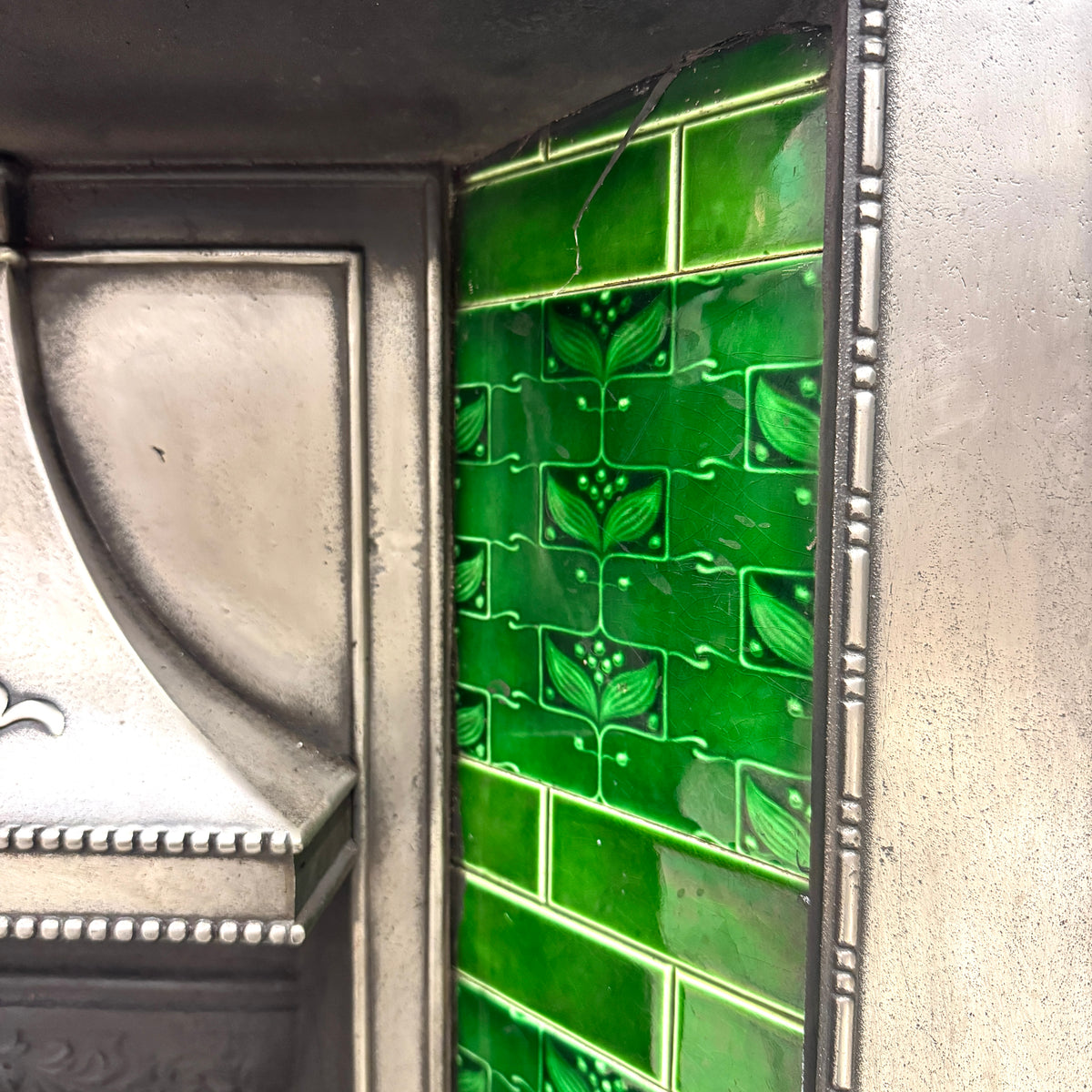 Antique Cast Iron Art Nouveau Combination Fireplace | The Architectural Forum