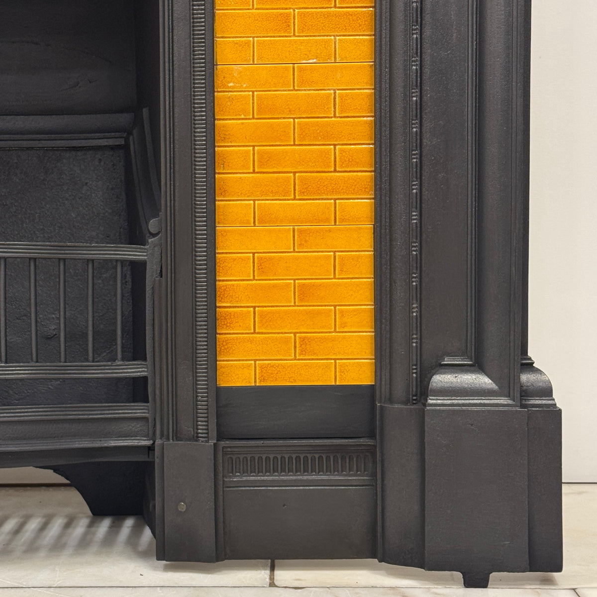 Antique Victorian Tiled Cast Iron Combination Fireplace