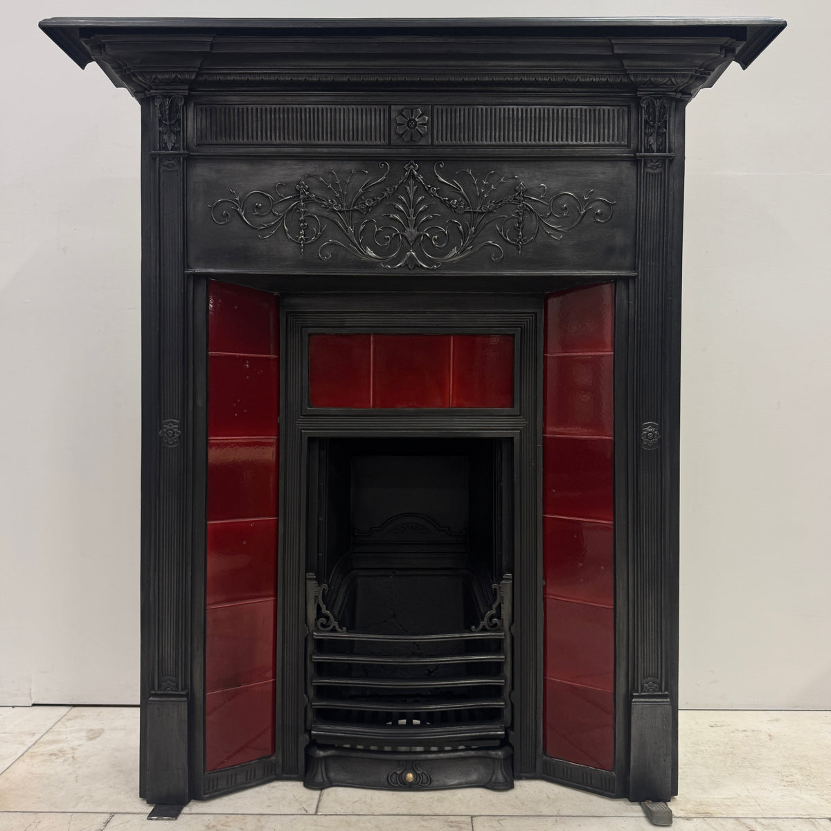 Antique Victorian Tiled Cast Iron Combination Fireplace | The Architectural Forum