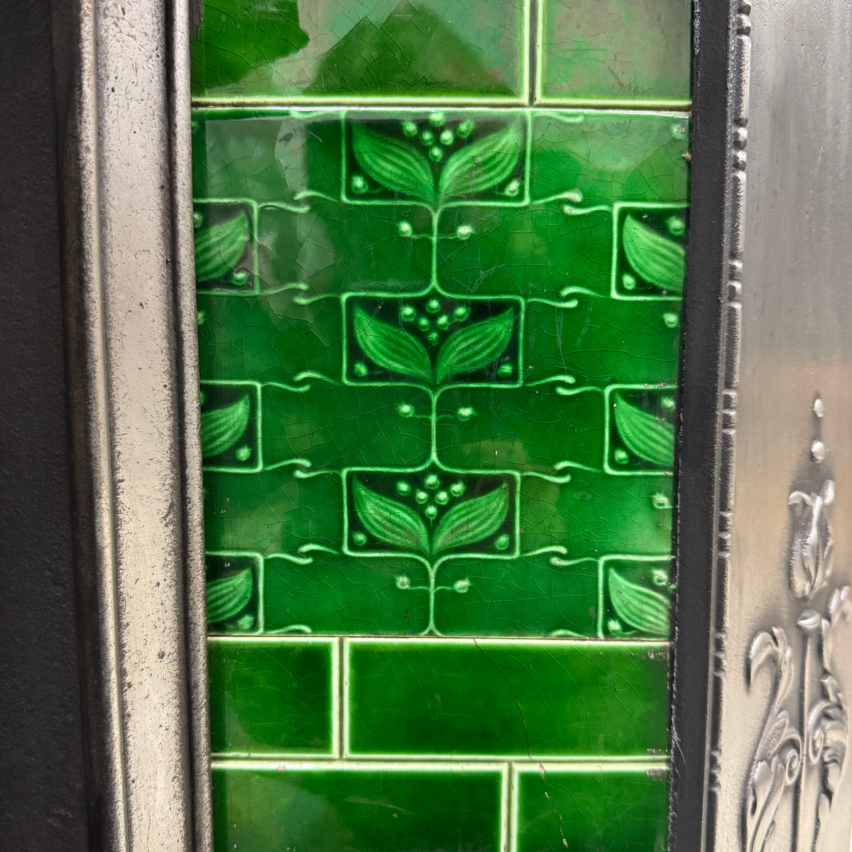 Antique Cast Iron Art Nouveau Combination Fireplace | The Architectural Forum