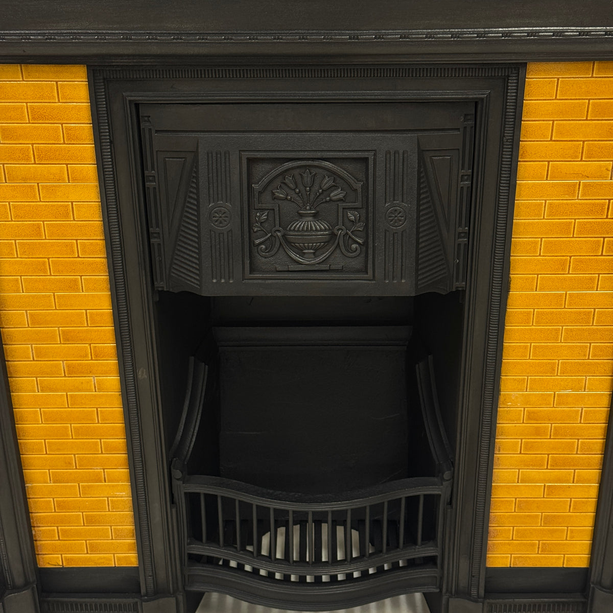 Antique Victorian Tiled Cast Iron Combination Fireplace