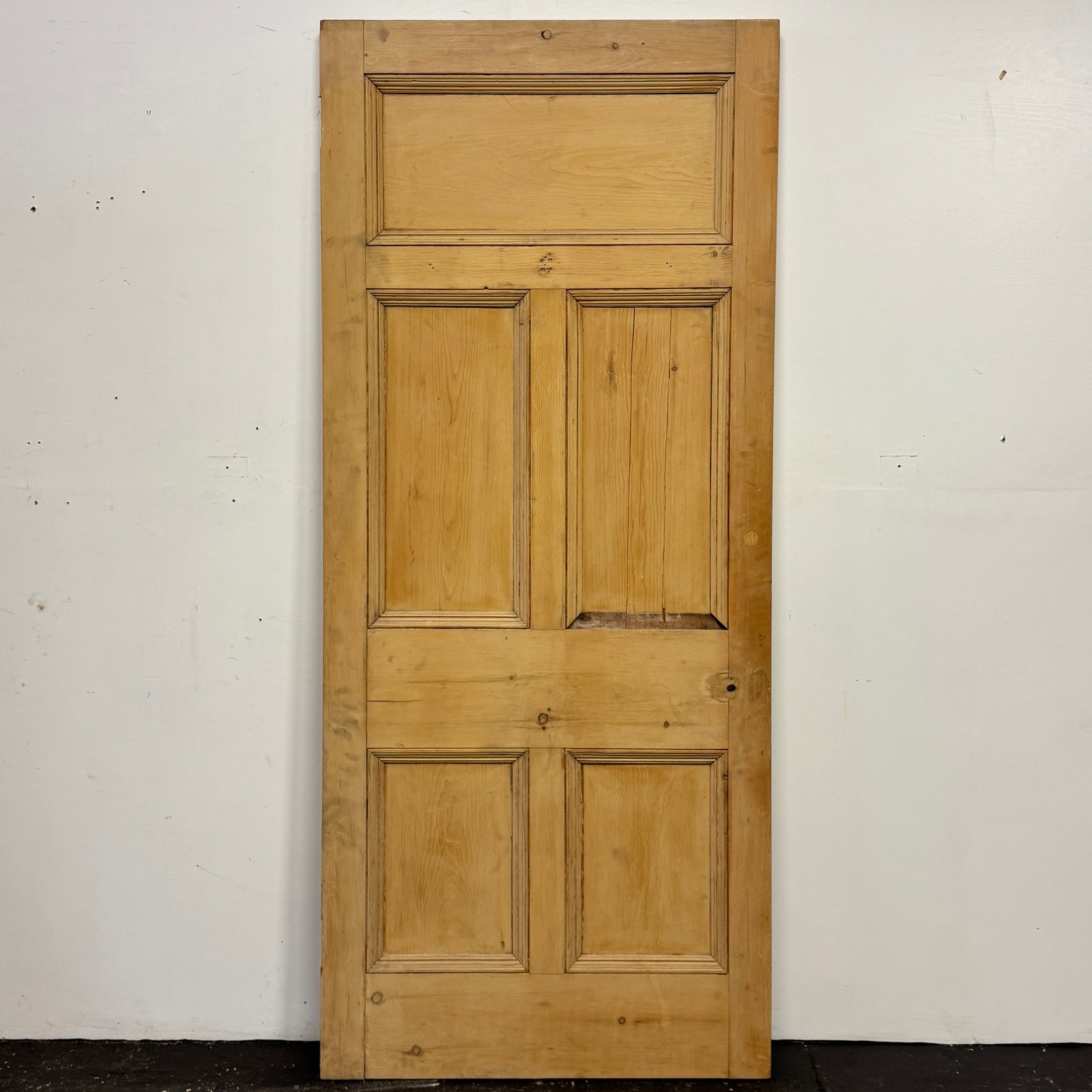 Antique 5 Panel Stripped Door 217.5cm x 93.5cm | The Architectural Forum
