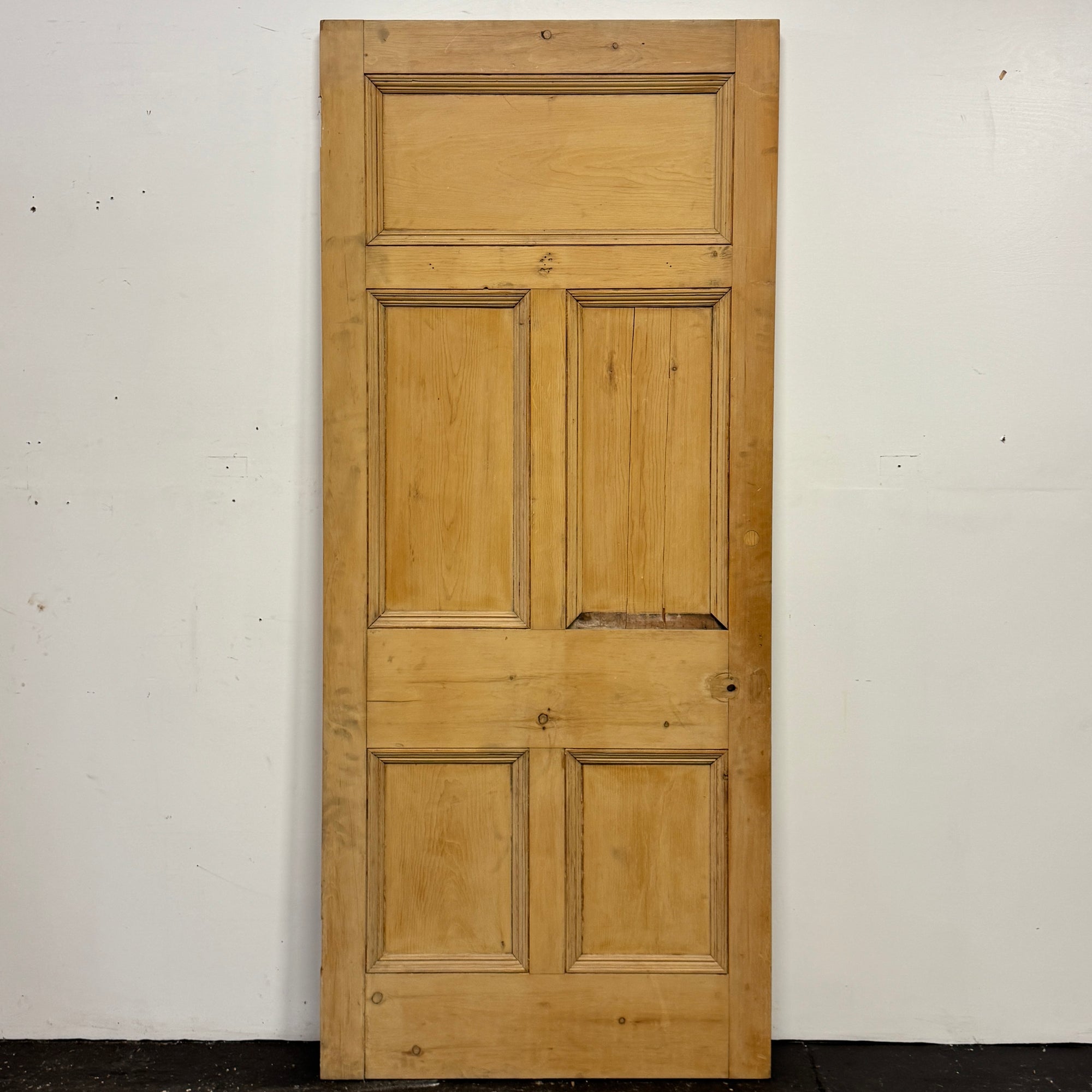 Antique 5 Panel Stripped Door 217.5cm x 93.5cm | The Architectural Forum