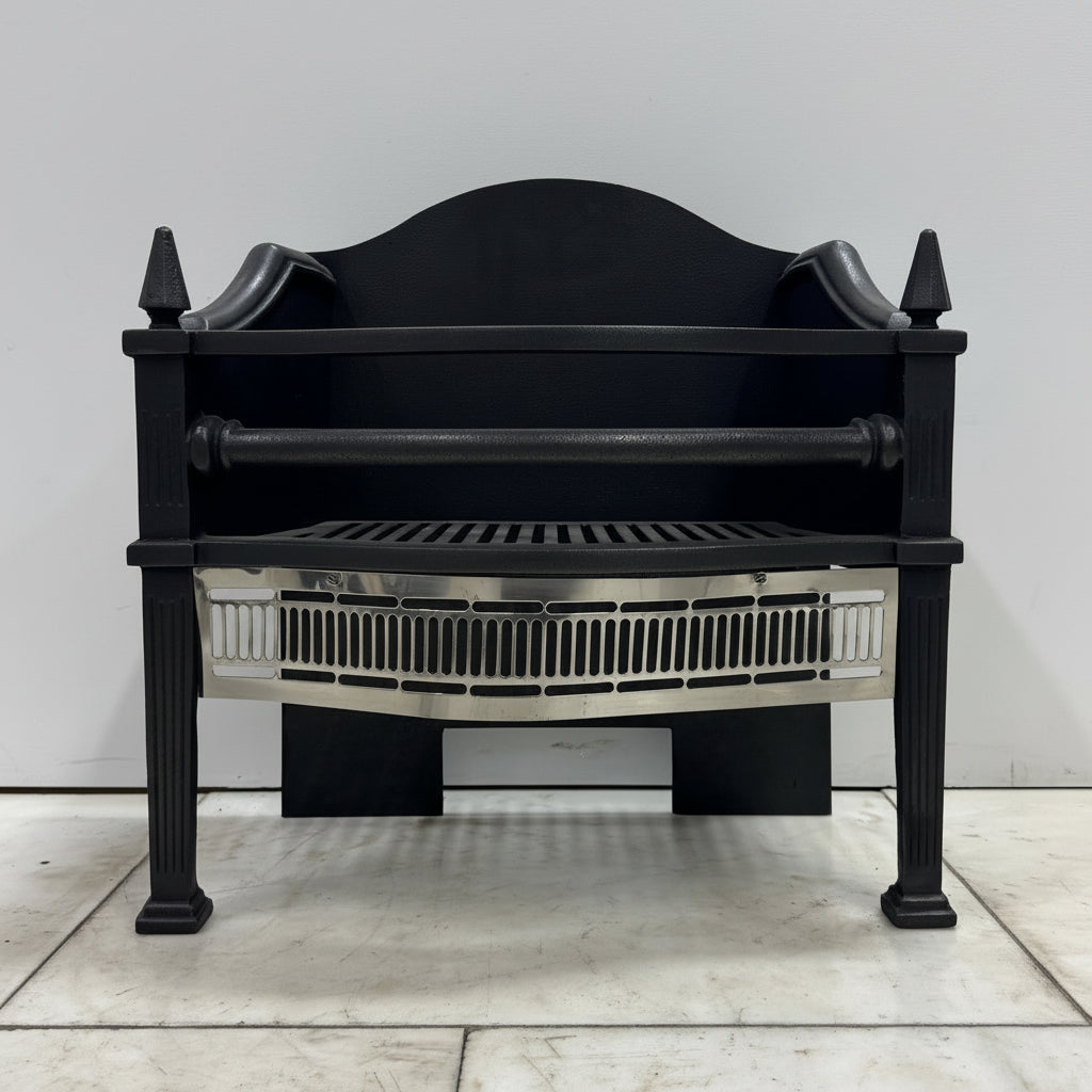 Reclaimed Cast Iron Fire Basket With Finials | The Architectural Forum