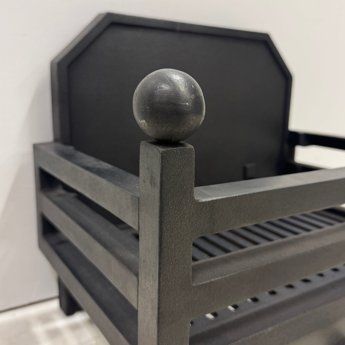 Reclaimed Cast Iron Fire Basket with Backplate