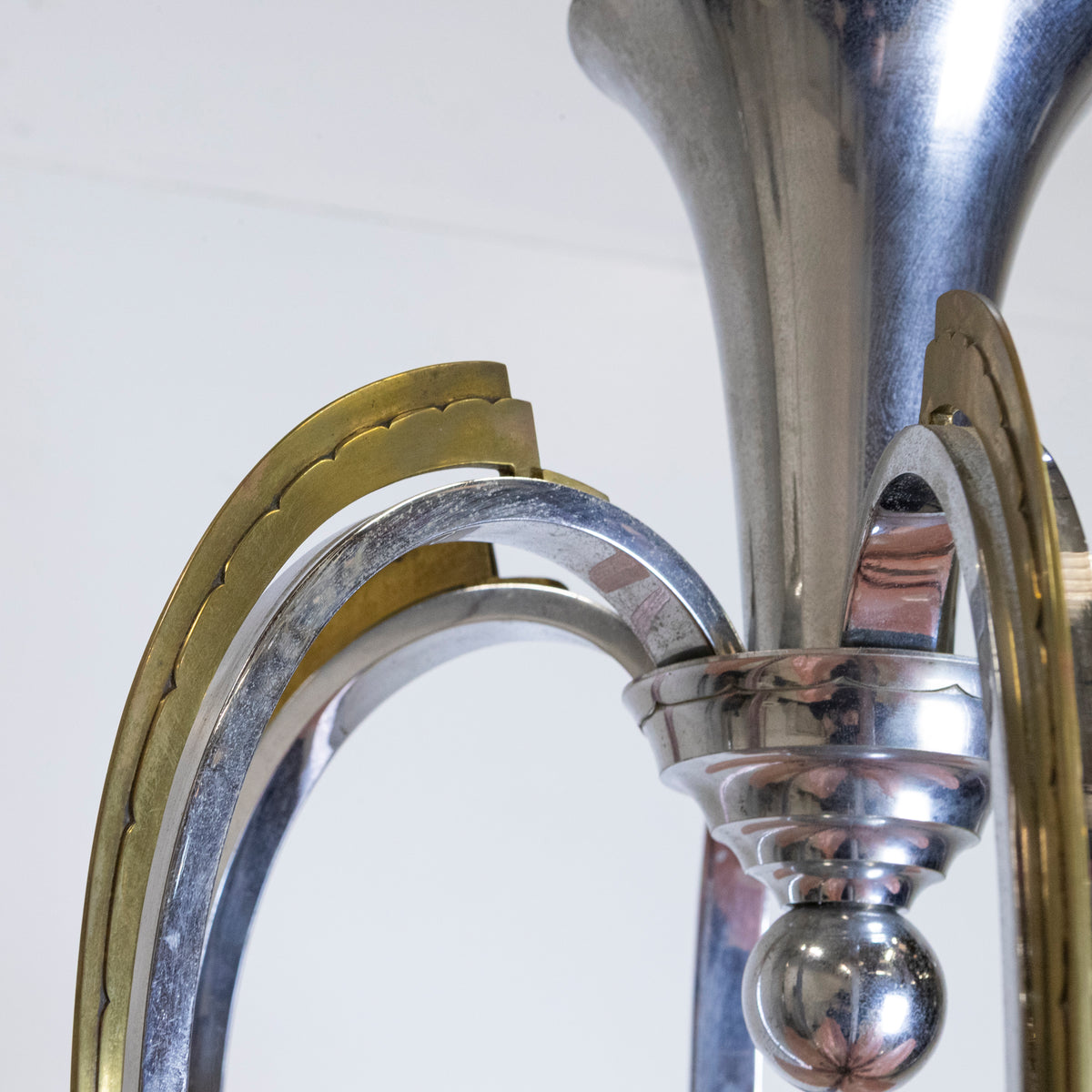 French Art Deco Ceiling Light Chandelier with Pink Glass | The Architectural Forum