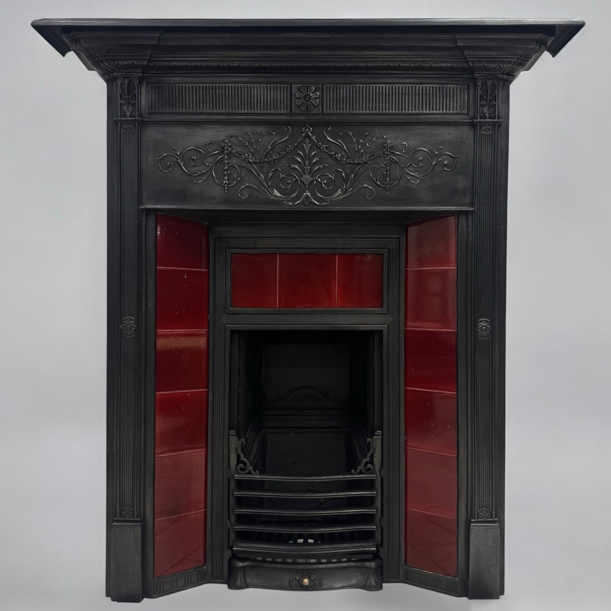 Antique Victorian Tiled Cast Iron Combination Fireplace | The Architectural Forum