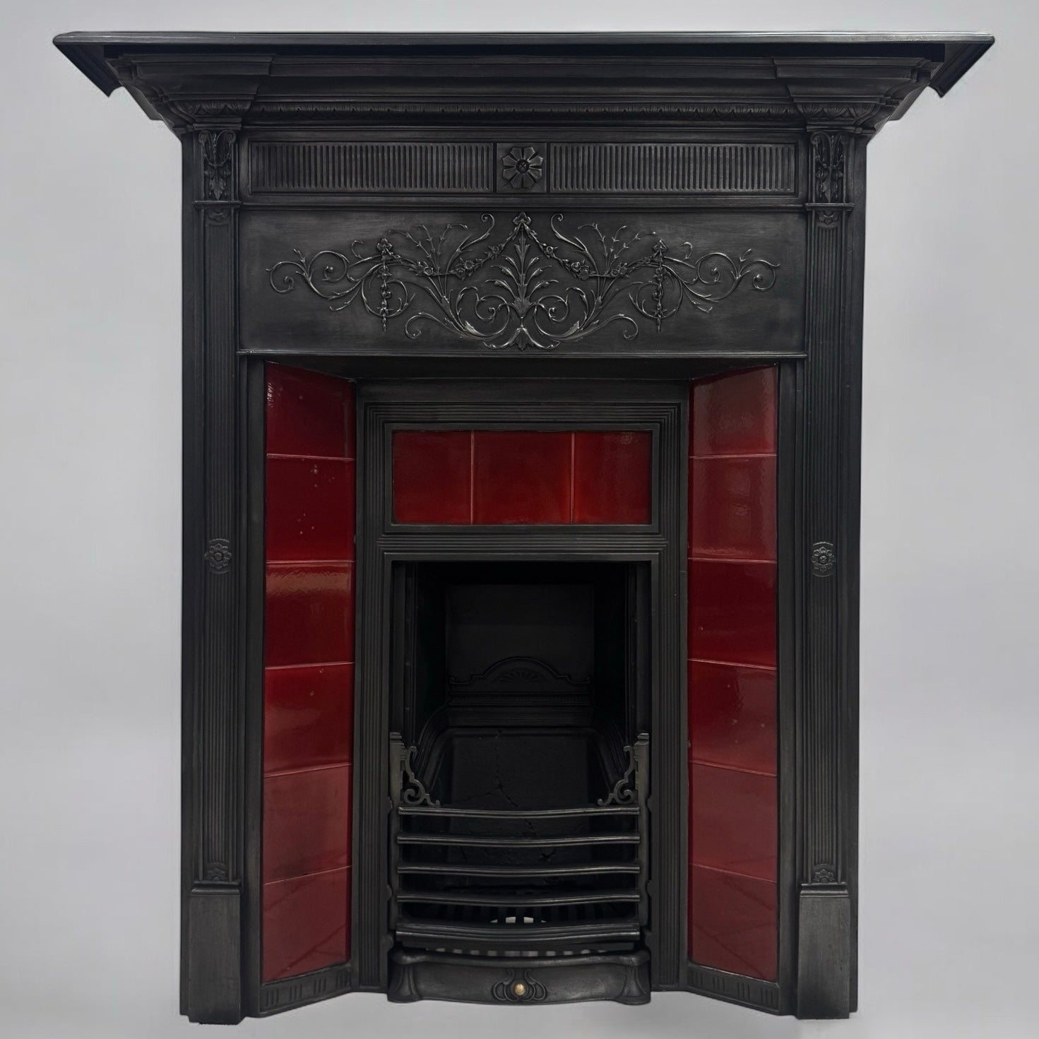 Antique Victorian Tiled Cast Iron Combination Fireplace | The Architectural Forum