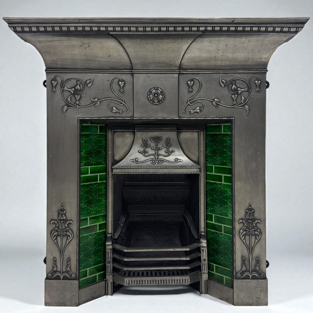 Antique Cast Iron Art Nouveau Combination Fireplace | The Architectural Forum