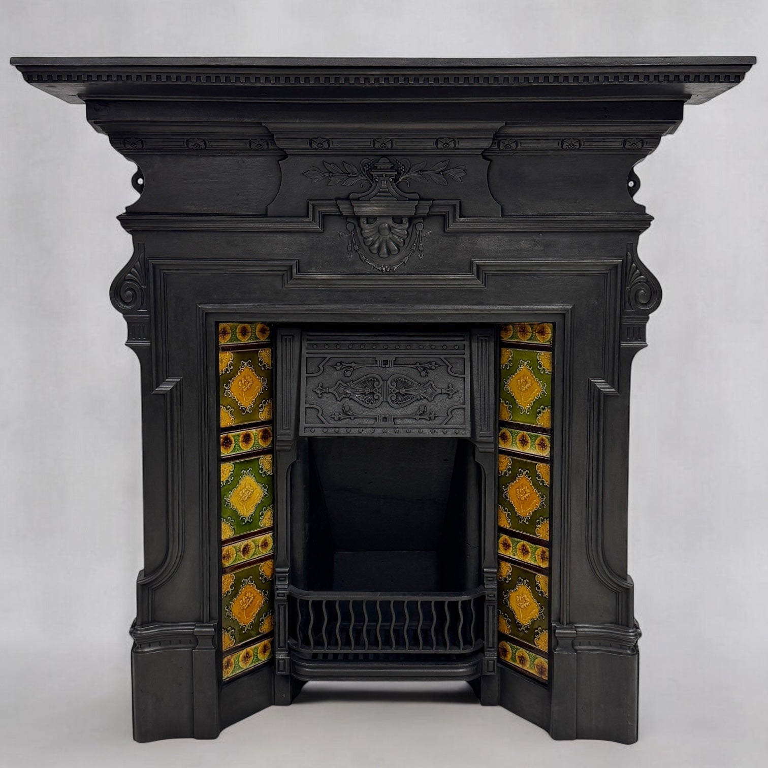 Antique Victorian Tiled Cast Iron Combination Fireplace | The Architectural Forum
