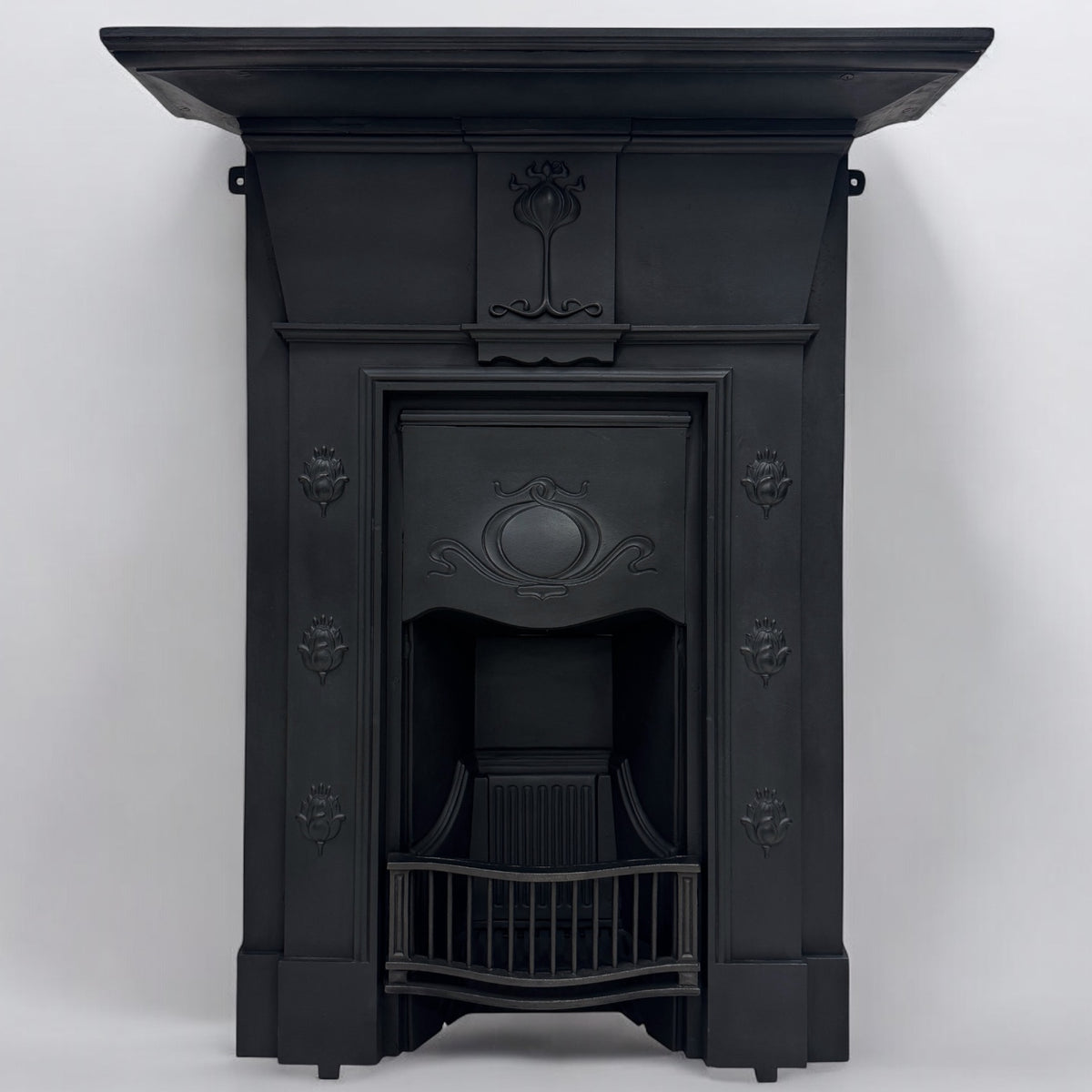 Antique Tiled Cast Iron Combination Fireplace | The Architectural Forum