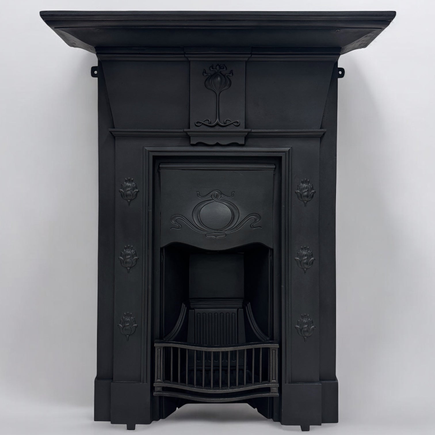 Antique Tiled Cast Iron Combination Fireplace | The Architectural Forum
