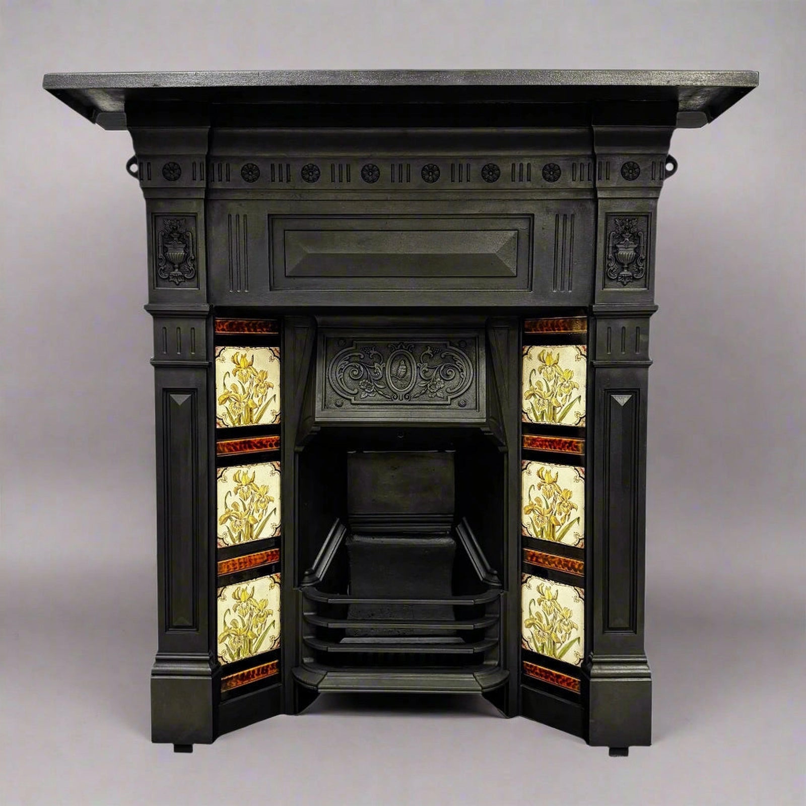 Antique Victorian Tiled Cast Iron Combination Fireplace | The Architectural Forum
