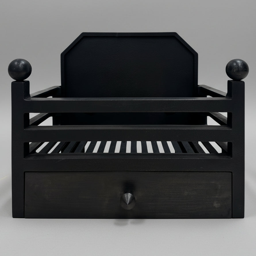 Reclaimed Cast Iron Fire Basket with Backplate