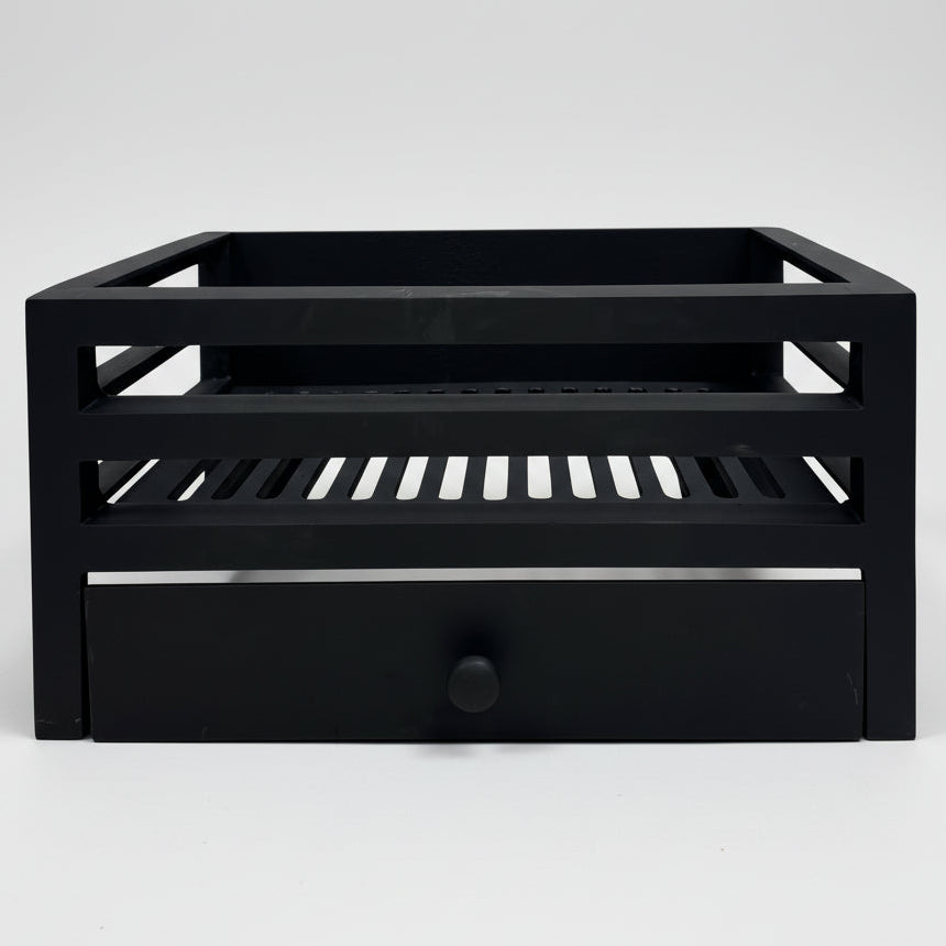 Reclaimed Cast Iron Fire Basket With Ash Pan Cover