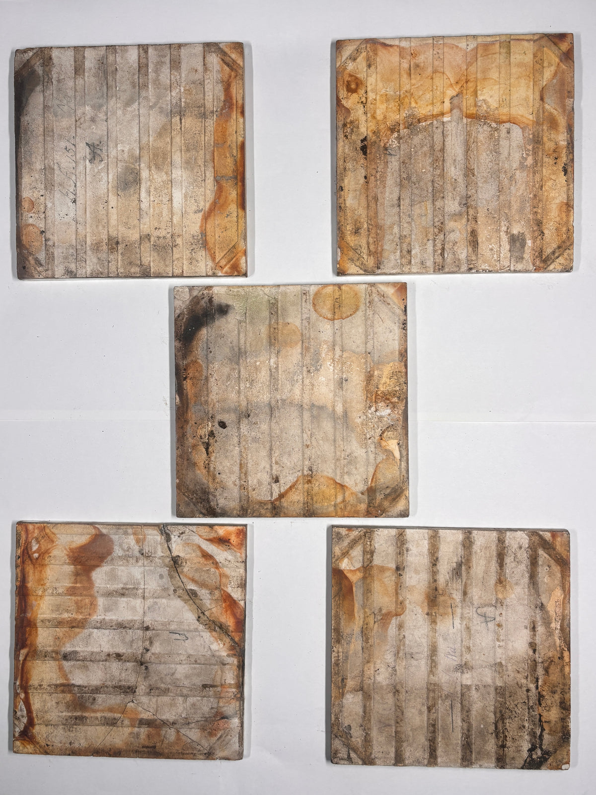 Antique Minton Ceramic Tiles Set of 5 | The Architectural Forum