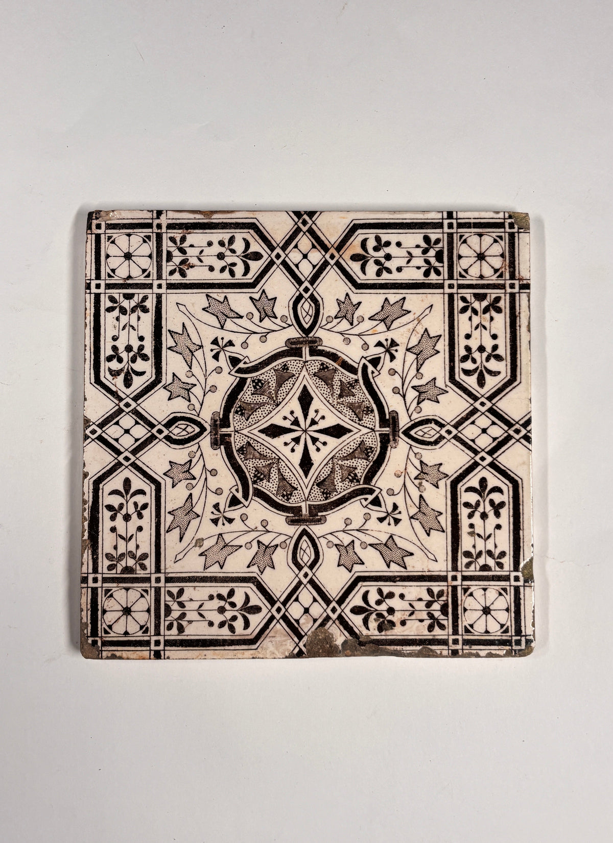 Victorian Antique Decorative Tiles Set of 5 | The Architectural Forum
