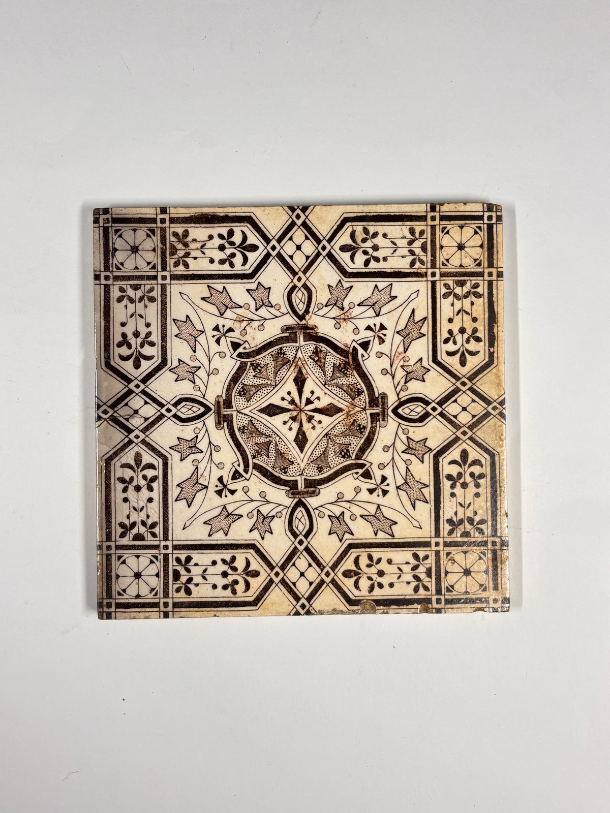 Victorian Antique Decorative Tiles Set of 5 | The Architectural Forum