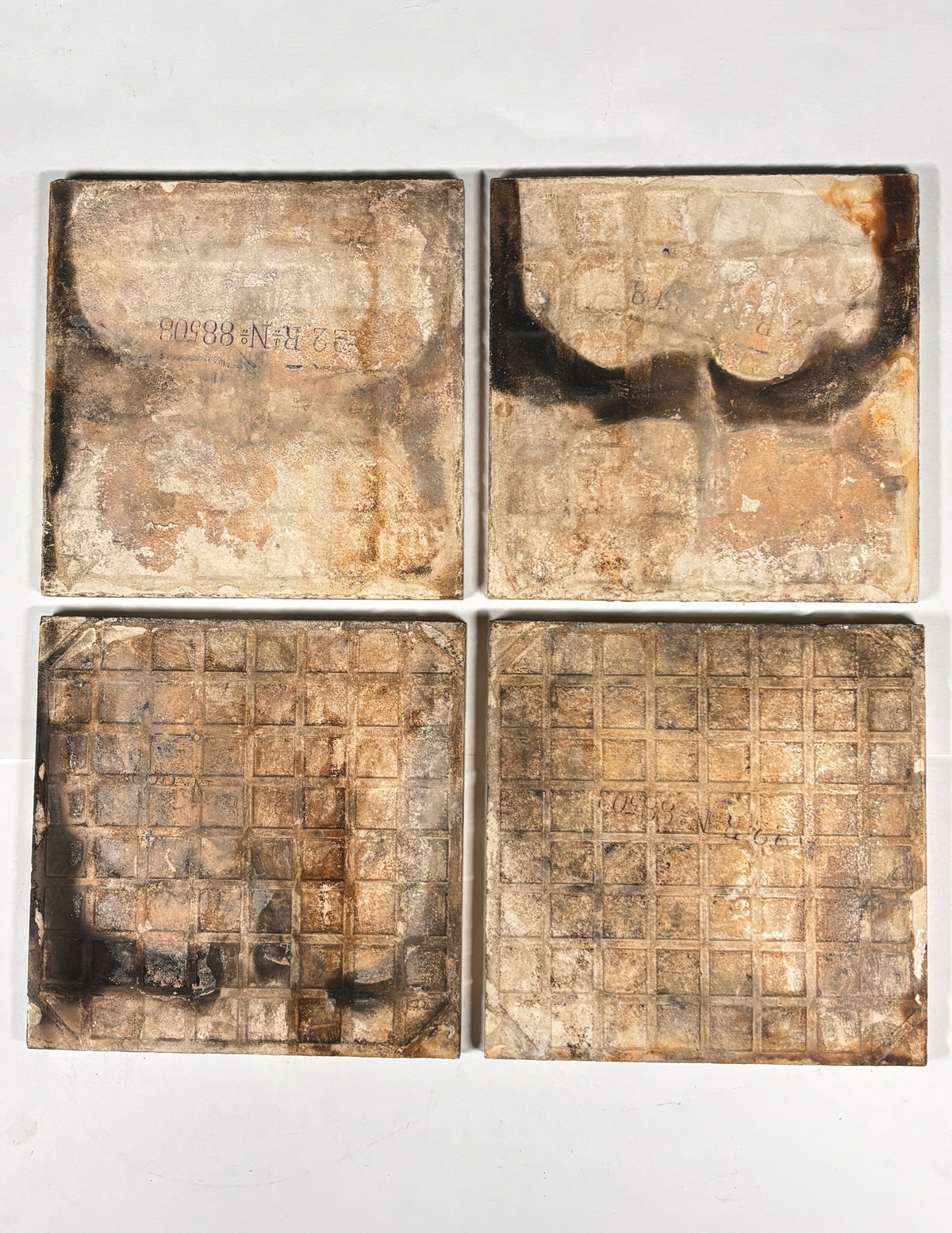 Antique Fruit & Blossom Ceramic Tiles Set of 4