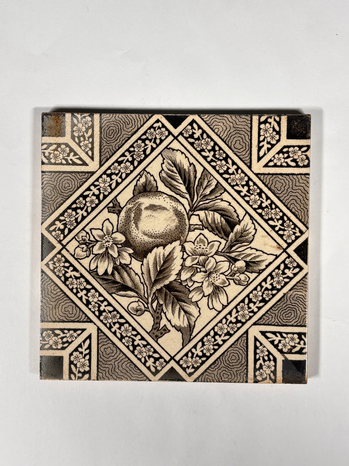 Antique Fruit & Blossom Ceramic Tiles Set of 4