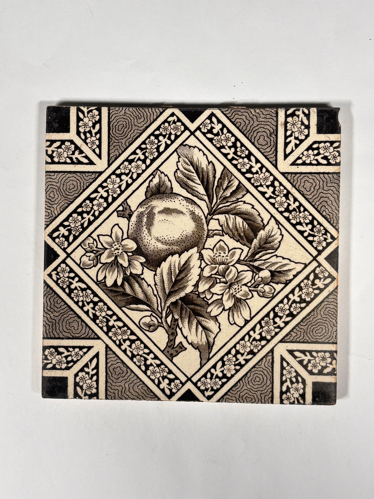 Antique Fruit & Blossom Ceramic Tiles Set of 4
