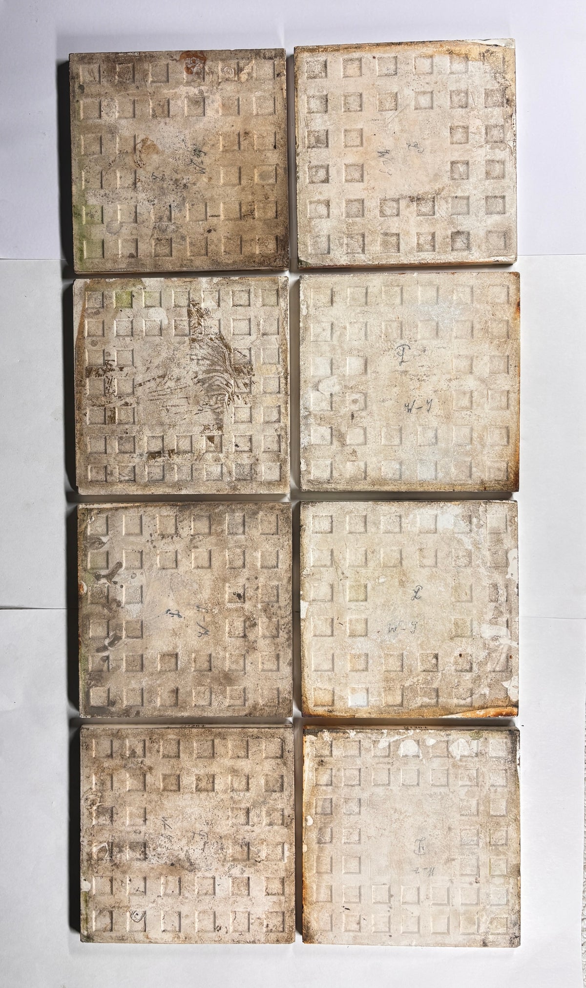 Floral Victorian Style Tiles Set of 8