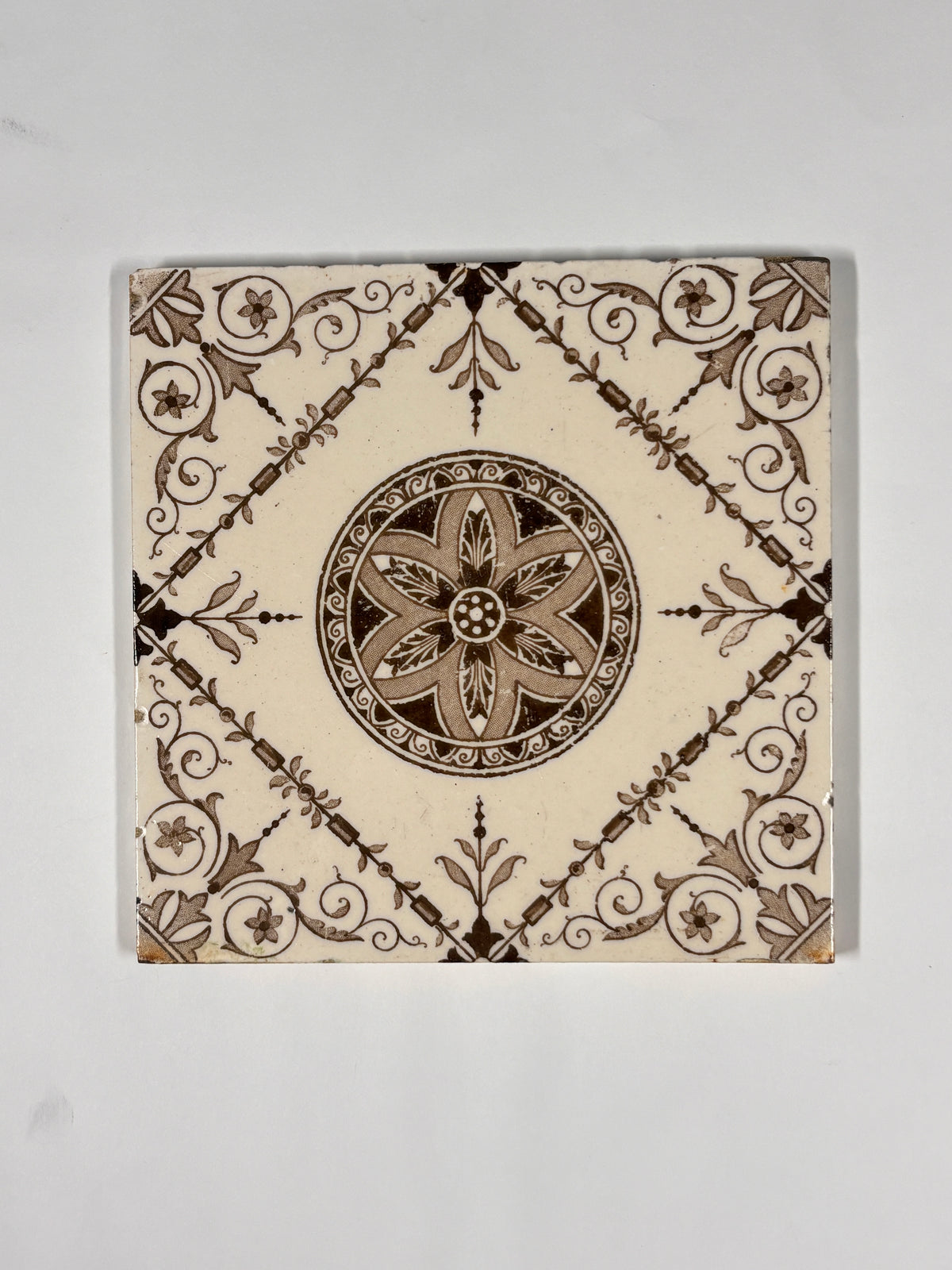 Floral Victorian Style Tiles Set of 8