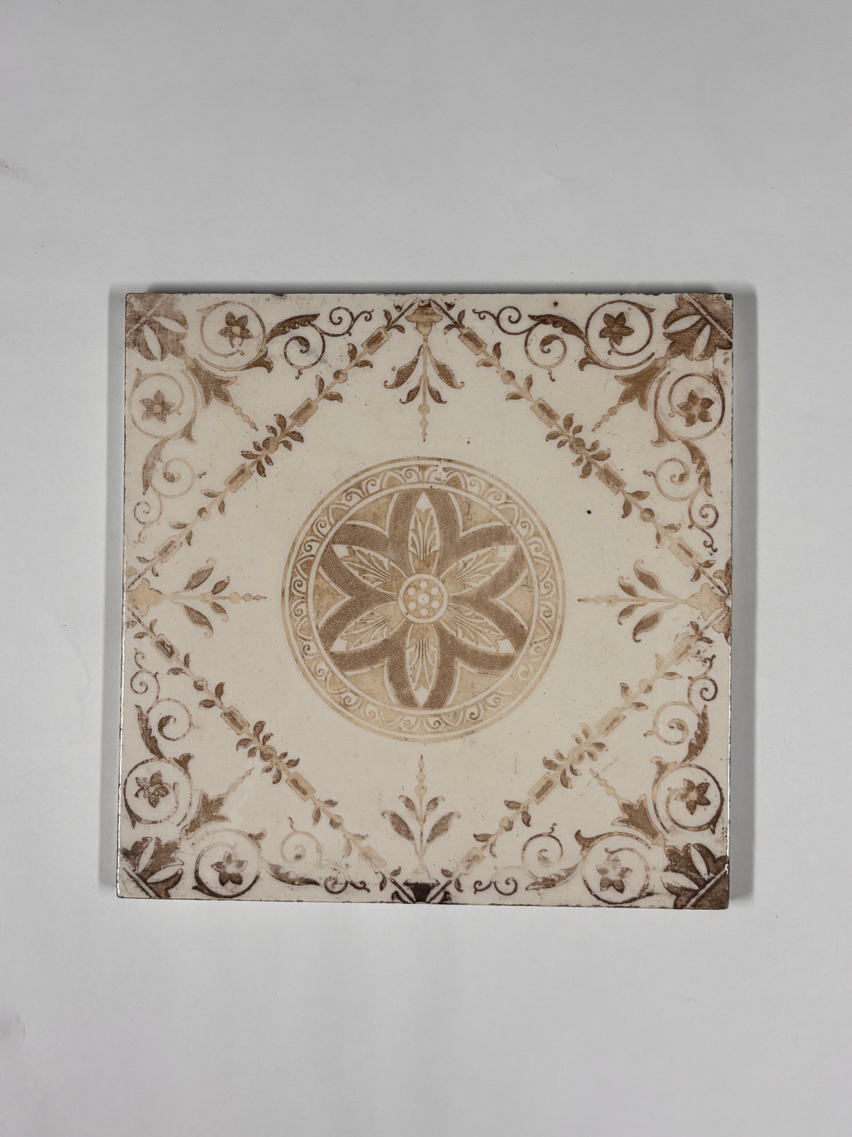 Floral Victorian Style Tiles Set of 8
